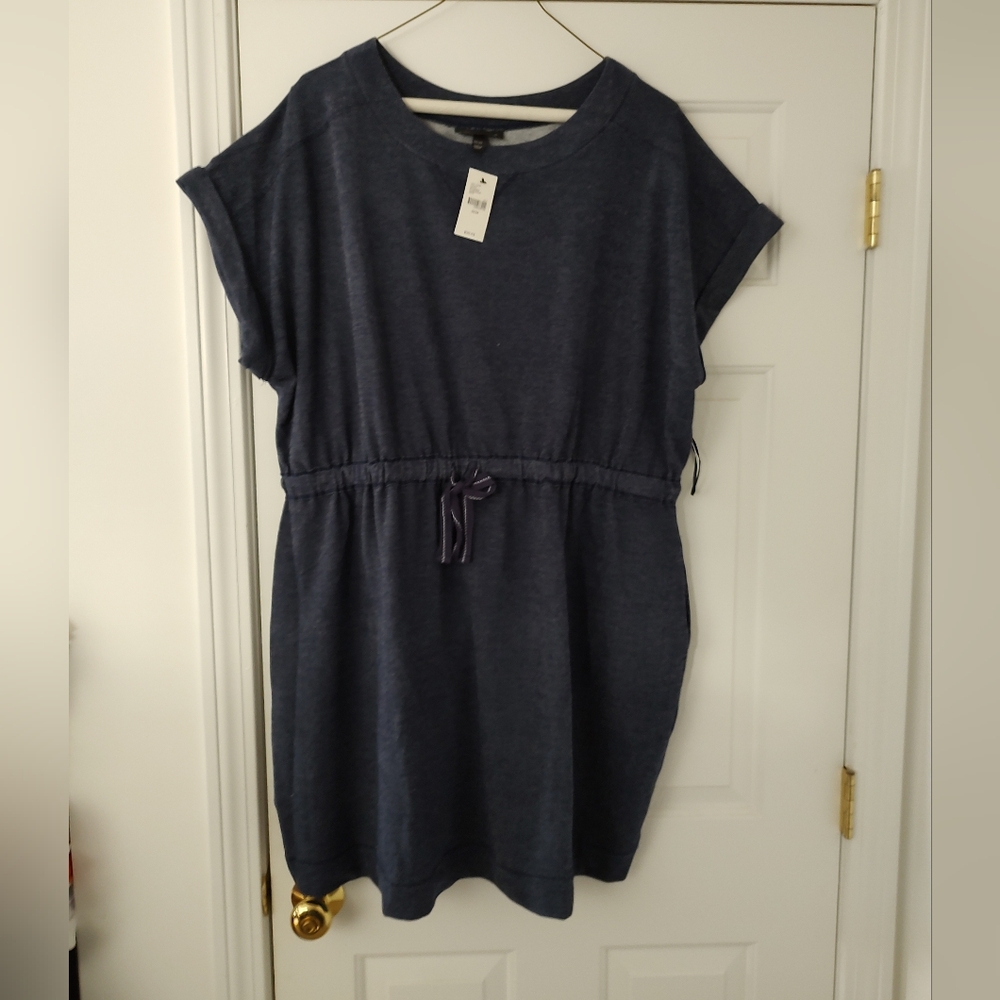 Woman's Cap Sleeve Blue Knit Romper